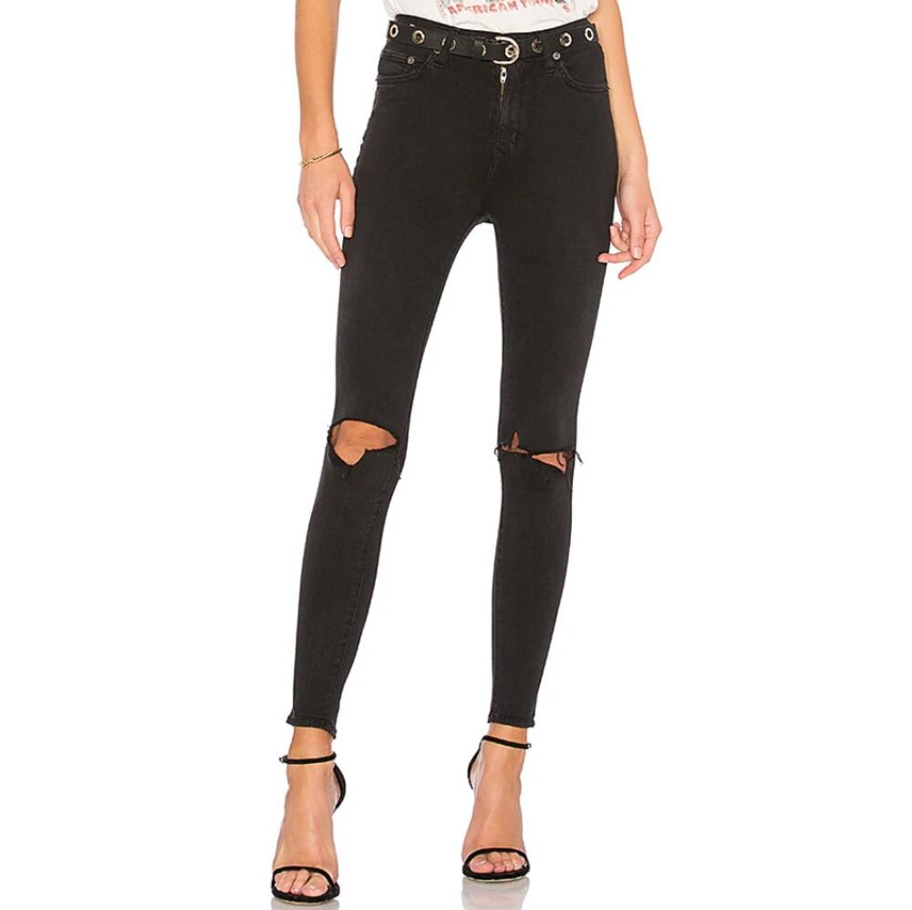 LOVERS AND FRIENDS Women's Black Mason High Rise Skinny Jeans Size 26